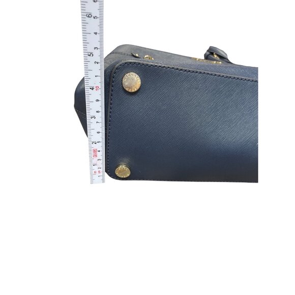 Michael Kors Womans Navy Blue Saffiano Leather Satchell Crossbody L SKU 9525 - Picture 7 of 16